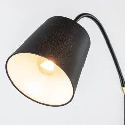 2-Lichts vloerlamp zwart/goud met flexibele armen></noscript>Straluma New