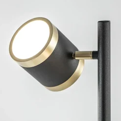 3-Lichts vloerlamp zwart/goud met dimbare spots></noscript>Straluma Hot