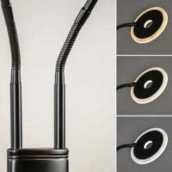 2-Lichts vloer/leeslamp zwart met dimbaar LED></noscript>Straluma Outlet