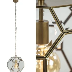 Light & Living hanglamp Lennox brons met helder glas>Straluma Discount