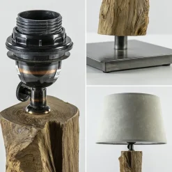 Light & Living lampvoet Siji metaal met hout><noscript><img width=