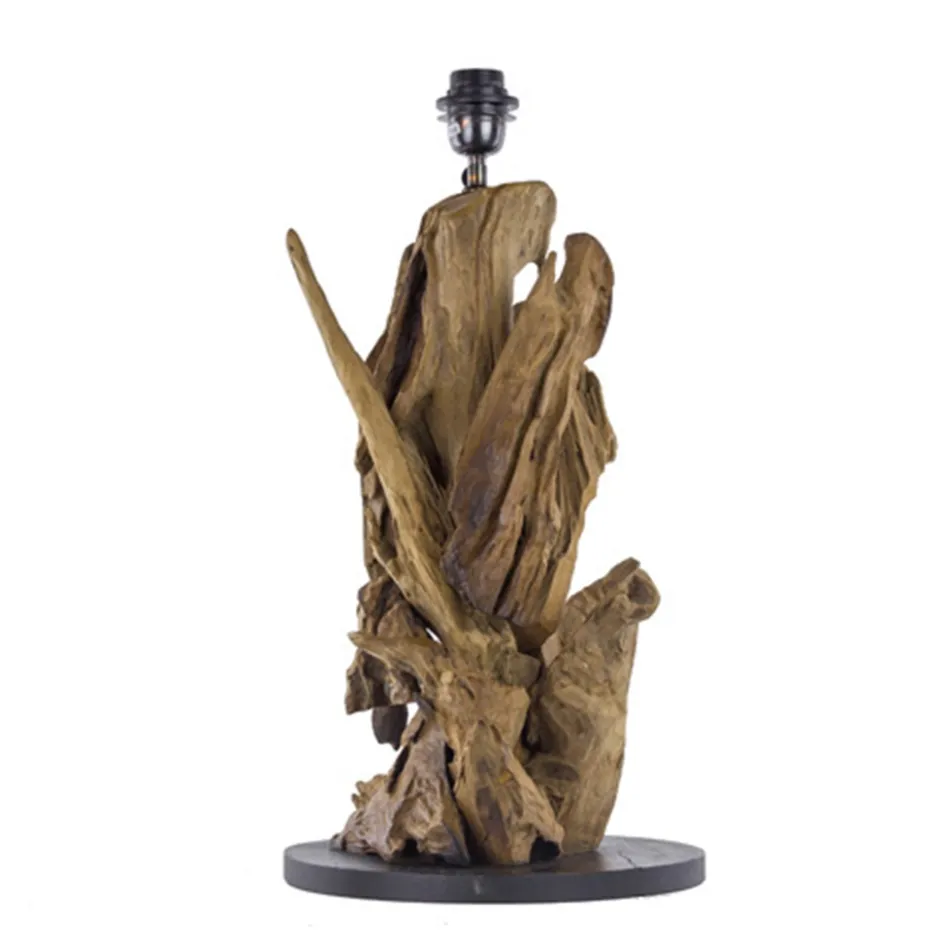 Light & Living lampvoet hout + zwart>Straluma Hot