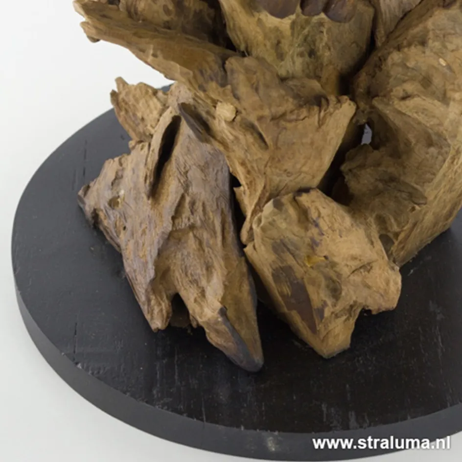 Light & Living lampvoet hout + zwart>Straluma Hot