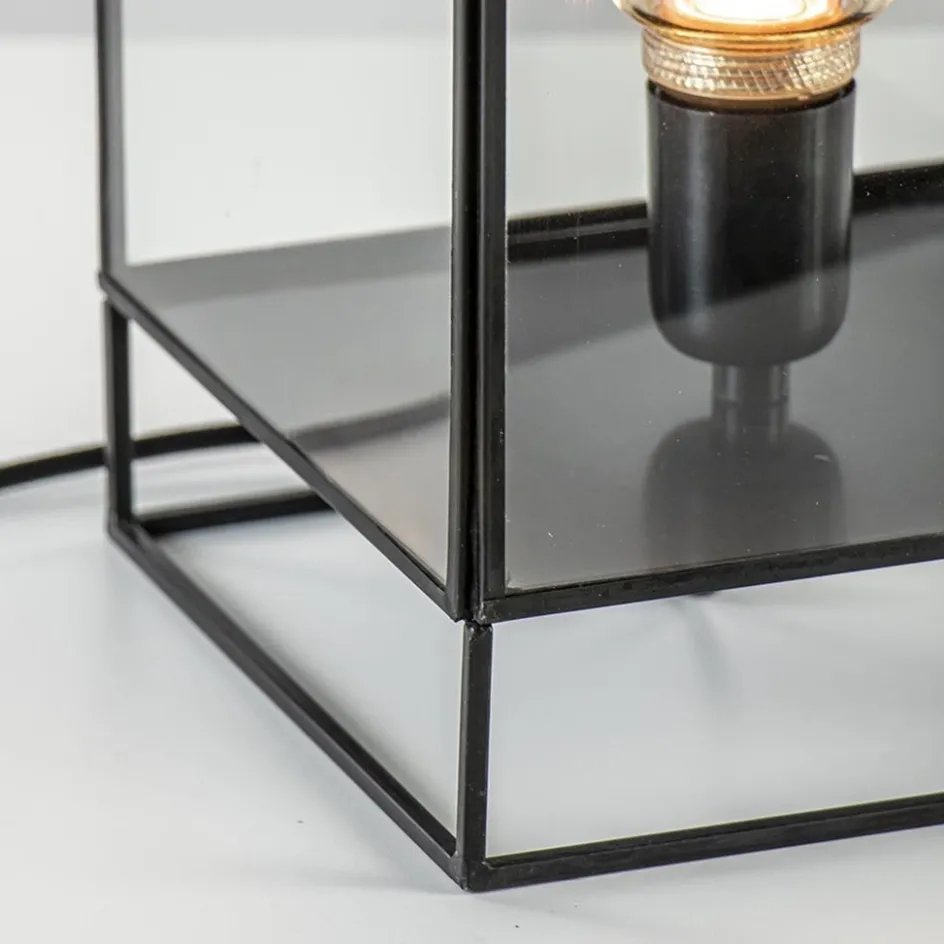 Light & Living tafellamp Solas zwart met glas>Straluma Online