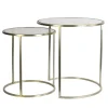 Light and Living bijzettafel Duarte set van 2 goud met bruin glas>Straluma New