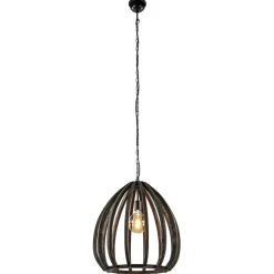 Light and Living hanglamp Barsia wood dark brown>Straluma