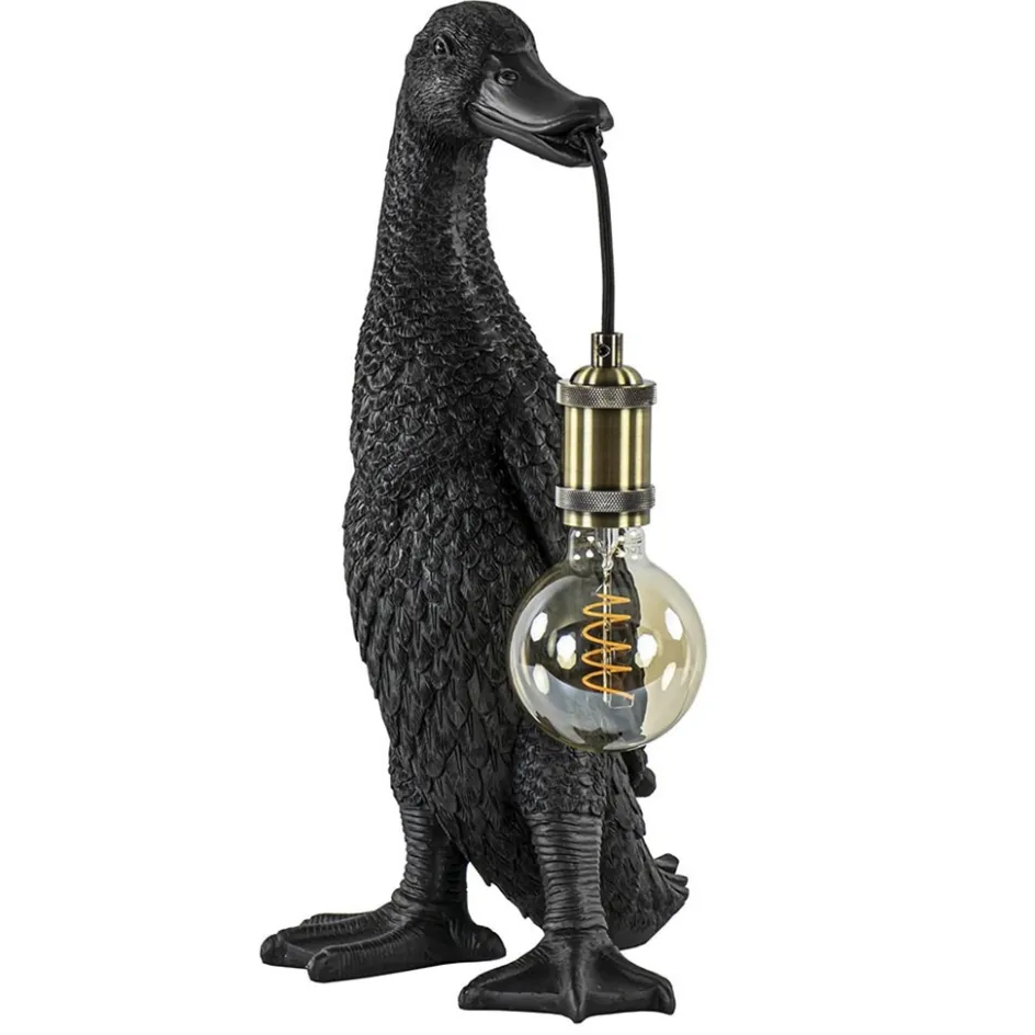 Light and Living tafellamp Duck mat zwart met brons>Straluma Online