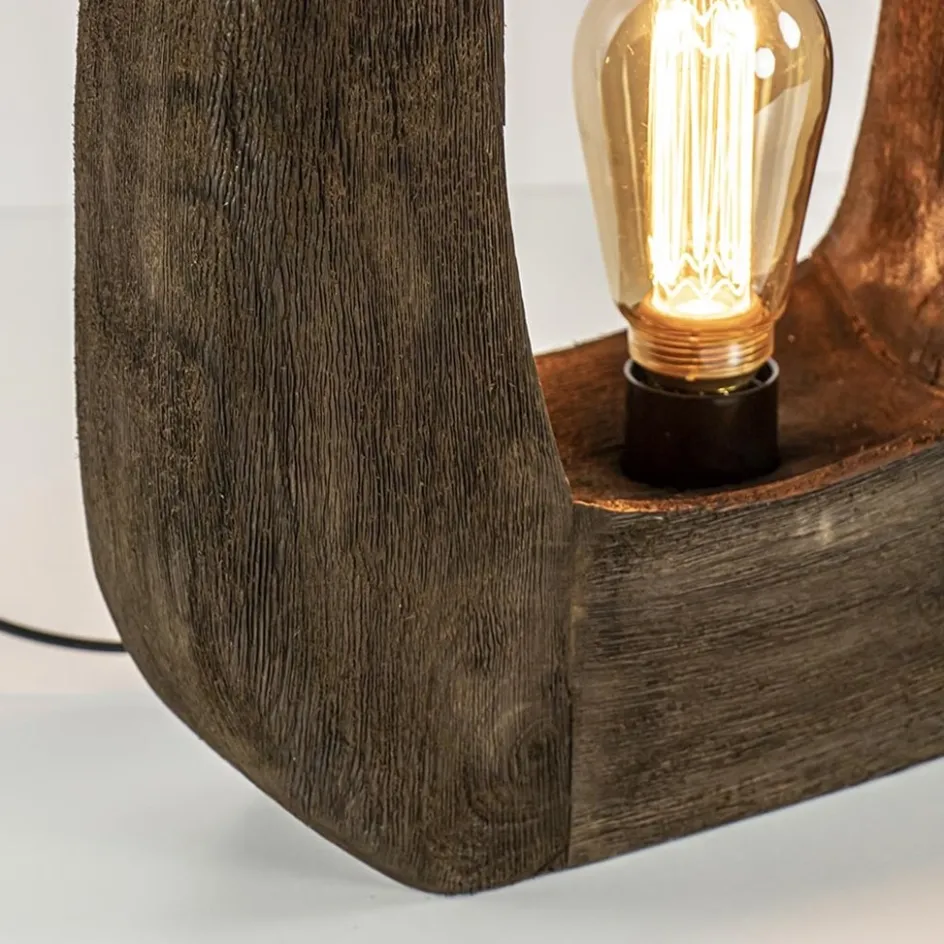 Light and Living tafellamp Kelafo hout chocolade bruin>Straluma Hot