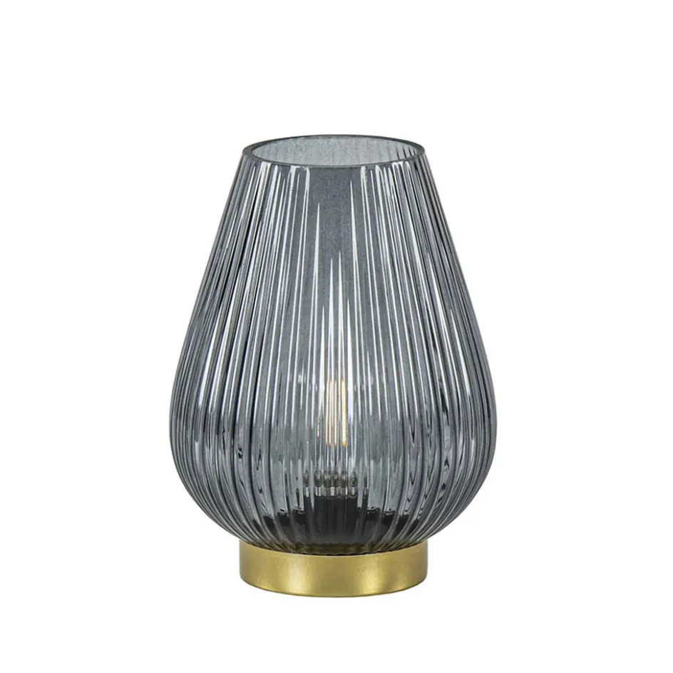 Light and Living tafellamp Tajera op batterij grijs/goud>Straluma Discount