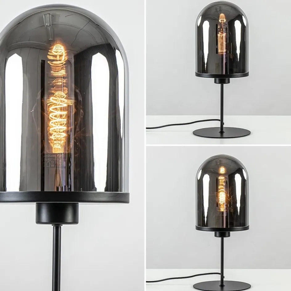 Light and Living tafellamp Maverick zwart met smoke glas>Straluma New