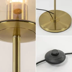 Light and Living vloerlamp Medina goud met amber glas><noscript><img width=