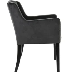 Luxe armstoel velvet mid grey met zwarte eiken poot></noscript>Straluma Outlet