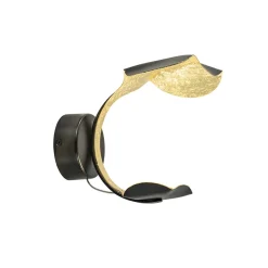 Luxe LED wandlamp zwart met goldleaf>Straluma New