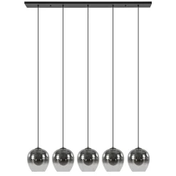 Luxe 5-lichts eettafelhanglamp smoke glas met verloop>Straluma Online