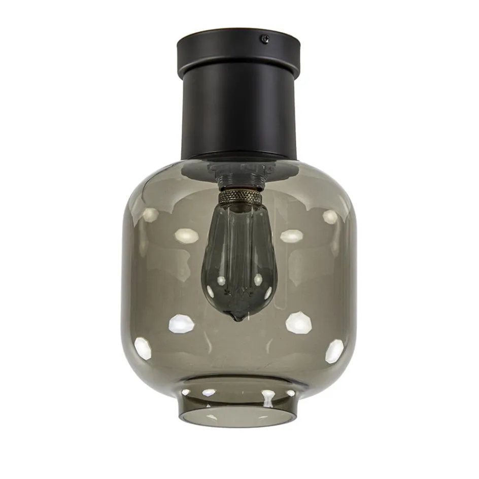 Luxe plafondlamp met zwart glas>Straluma Best