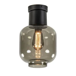 Luxe plafondlamp met zwart glas>Straluma Best