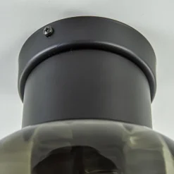 Luxe plafondlamp met zwart glas><noscript><img width=