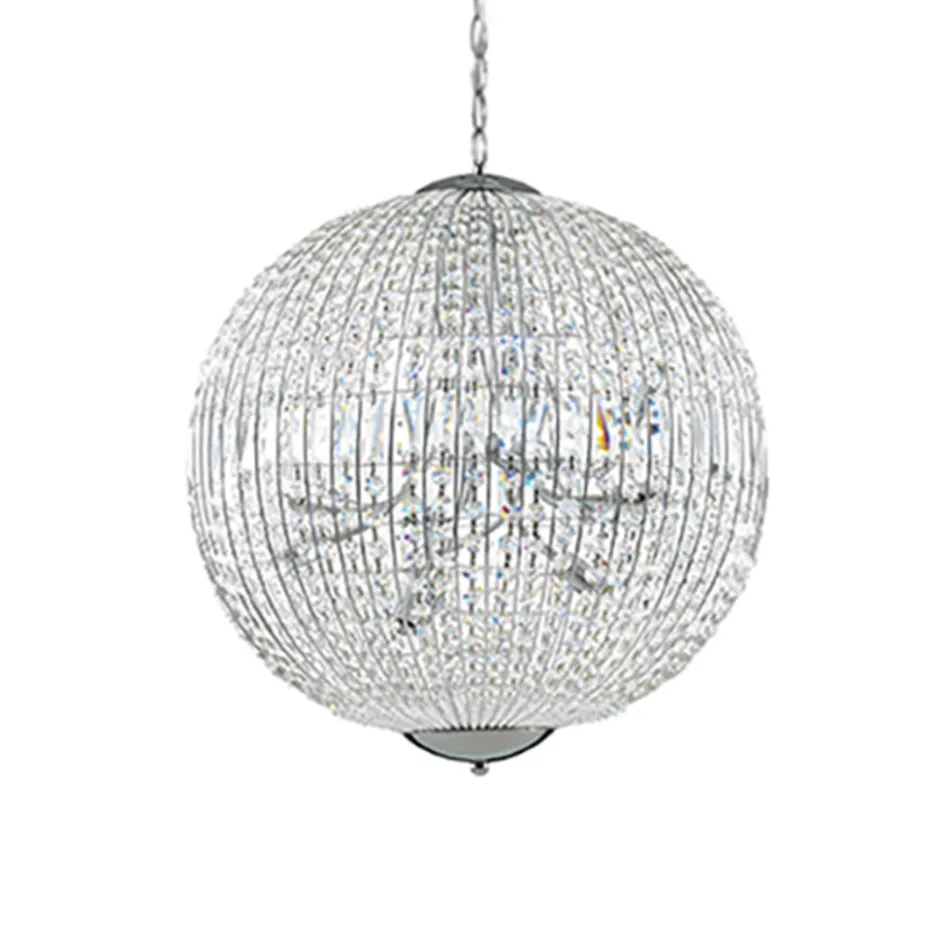 Luxe ronde hanglamp kristal met chroom>Straluma Sale