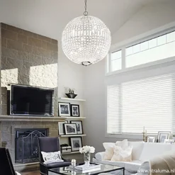 Luxe ronde hanglamp kristal met chroom><noscript><img width=