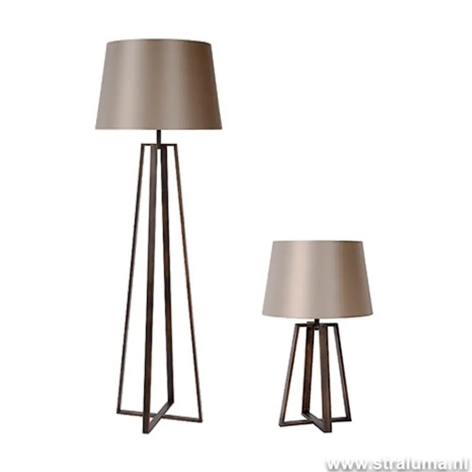Luxe Staande lamp bruin met kap>Straluma New