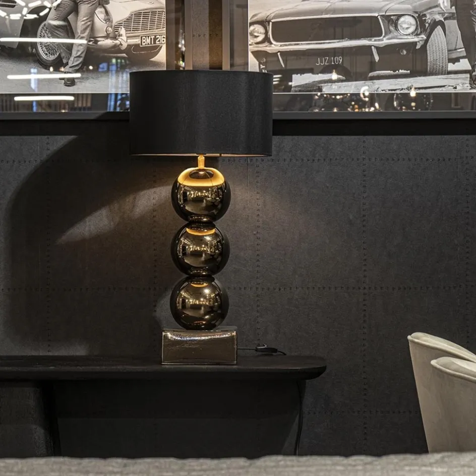 Luxe tafellamp goud inclusief kap zwart/goud>Straluma Clearance