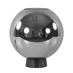 Luxe tafellamp smoke/titanium glas met zwart marmer>Straluma Outlet