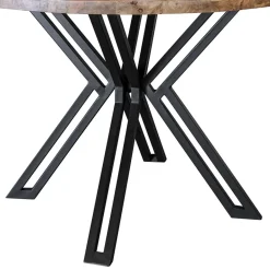 Mango houten eettafel rond met zwarte poot 130 cm>Straluma Clearance