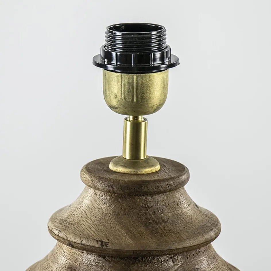 Massief houten lampvoet Milazzo met bronzen fitting>Straluma Outlet