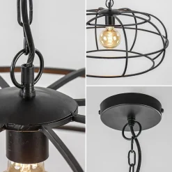 Mat zwart metalen hanglamp Imelda Light and Living><noscript><img width=