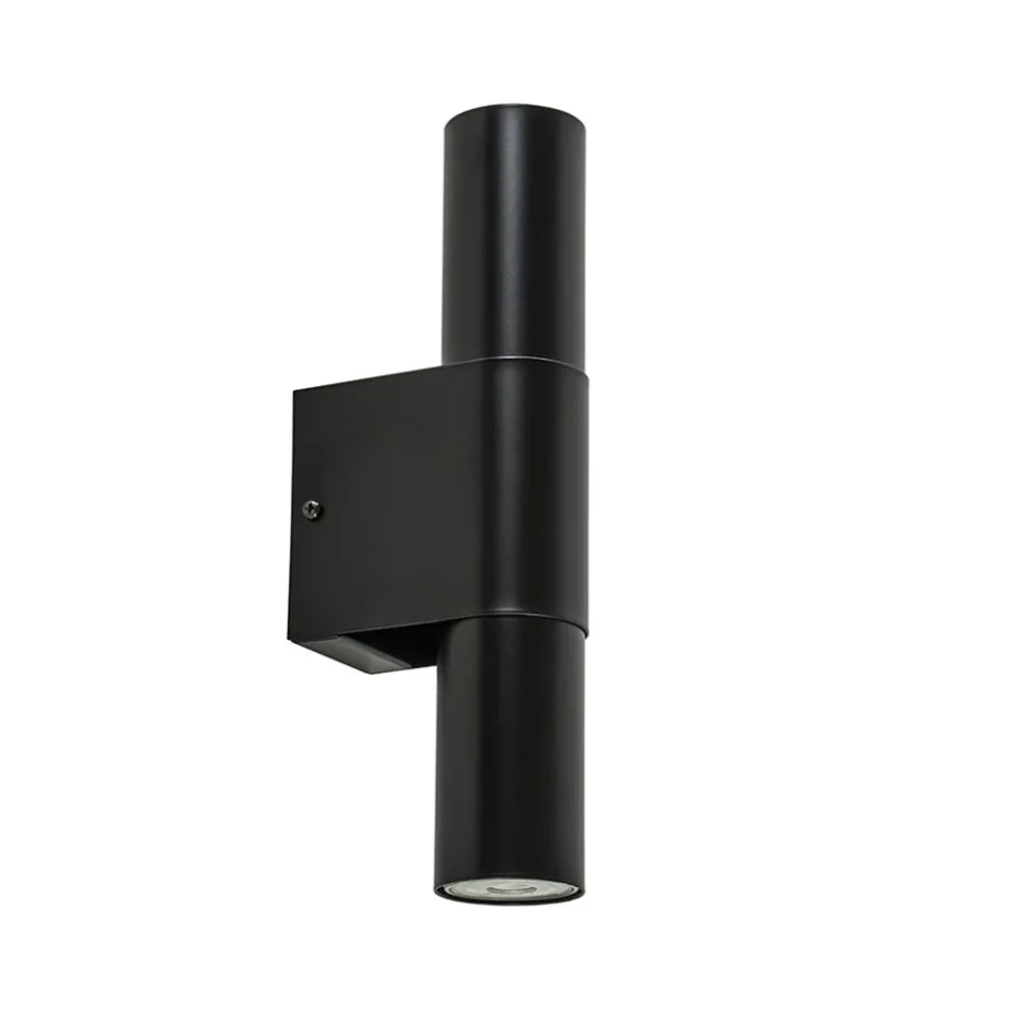 Mat zwarte cilinder wandlamp up+down>Straluma Discount