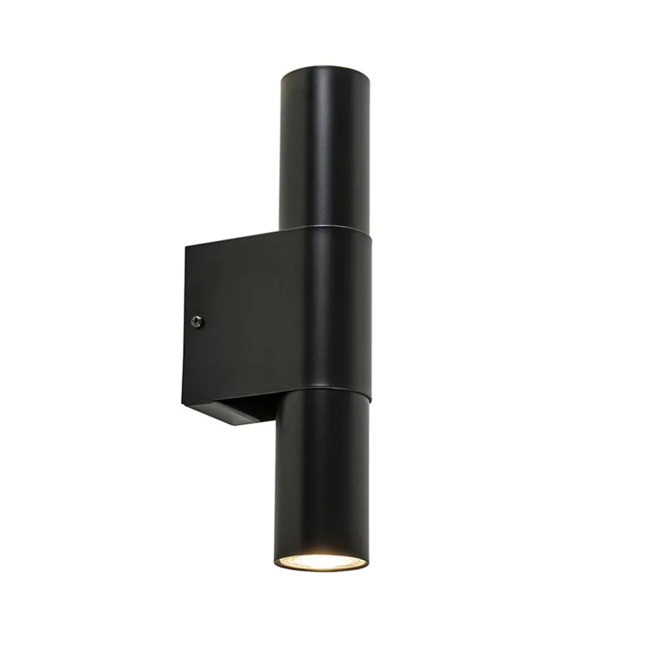 Mat zwarte cilinder wandlamp up+down>Straluma Discount