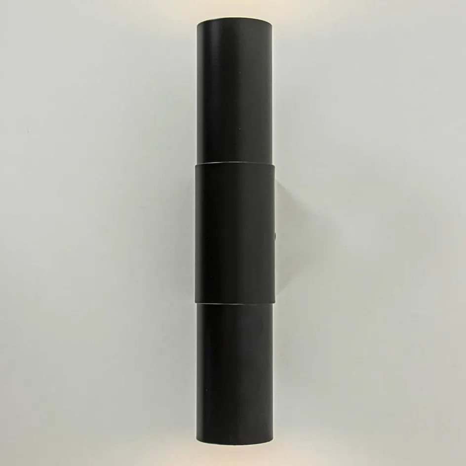 Mat zwarte cilinder wandlamp up+down>Straluma Discount