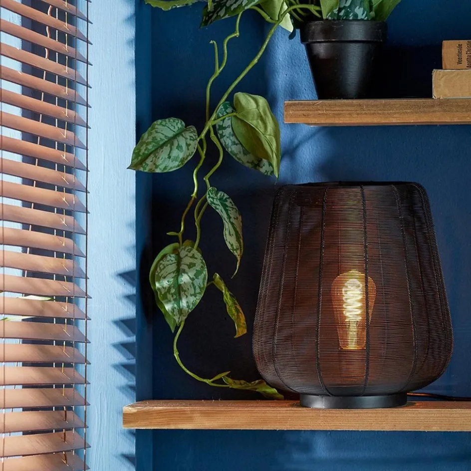 Mat zwarte draad tafellamp Adeta>Straluma Discount