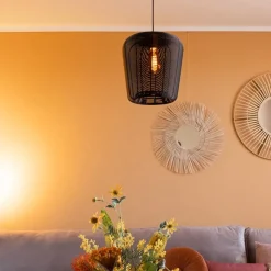 Mat zwarte hanglamp Adeta Light and Living></noscript>Straluma Sale