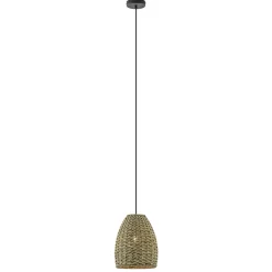 Mat zwarte hanglamp met touw>Straluma Outlet