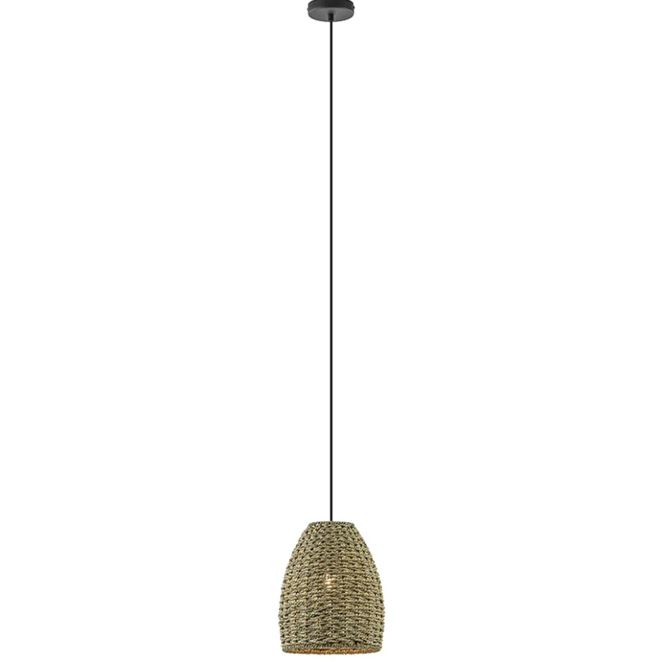 Mat zwarte hanglamp met touw>Straluma Outlet