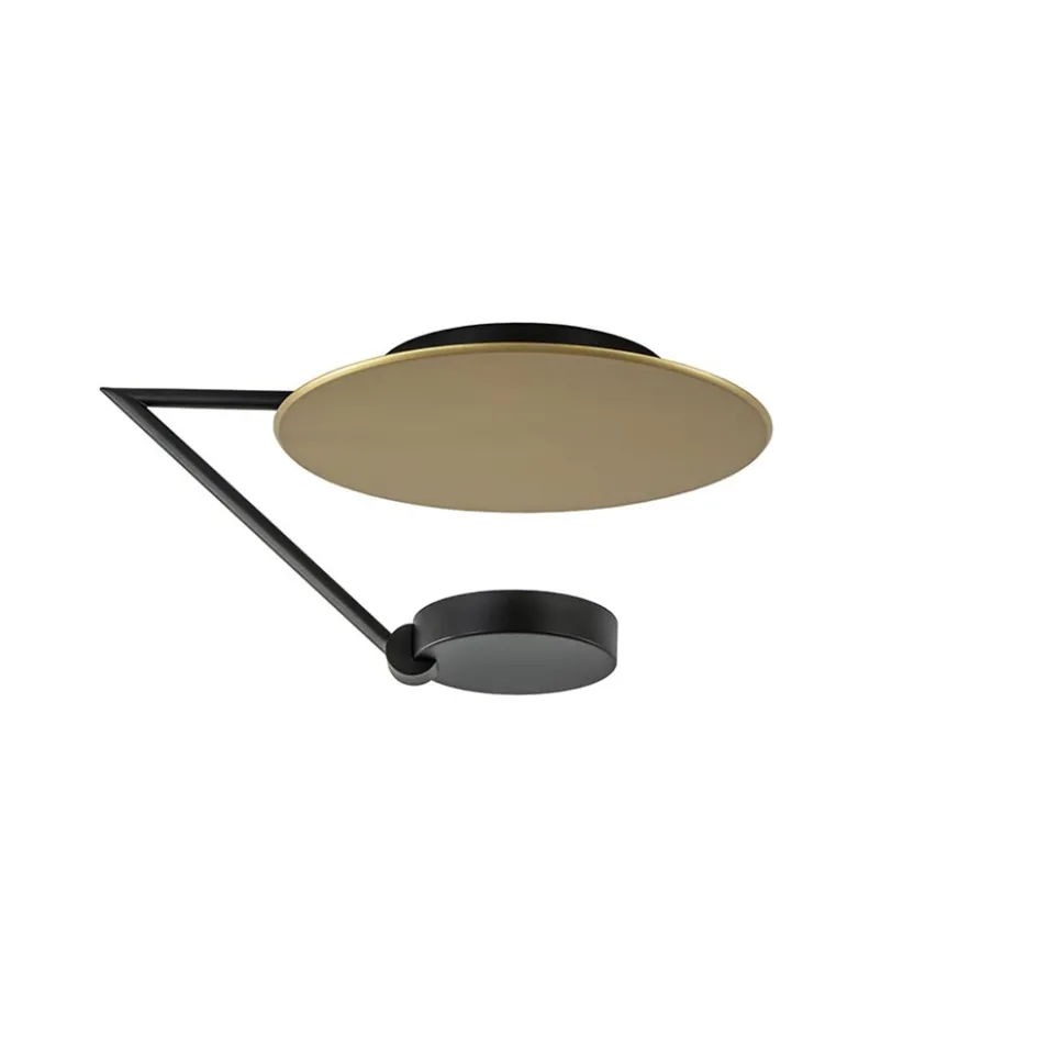 Mat zwarte LED plafondlamp met goud>Straluma Outlet
