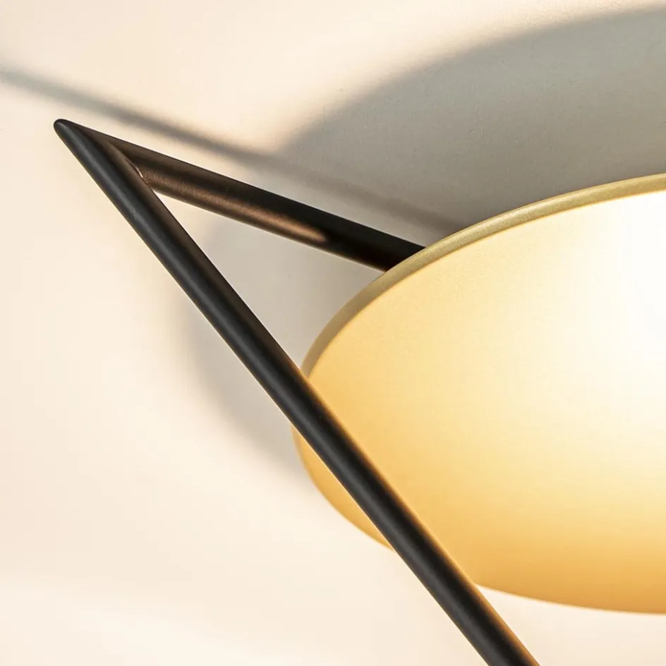 Mat zwarte LED plafondlamp met goud>Straluma Outlet