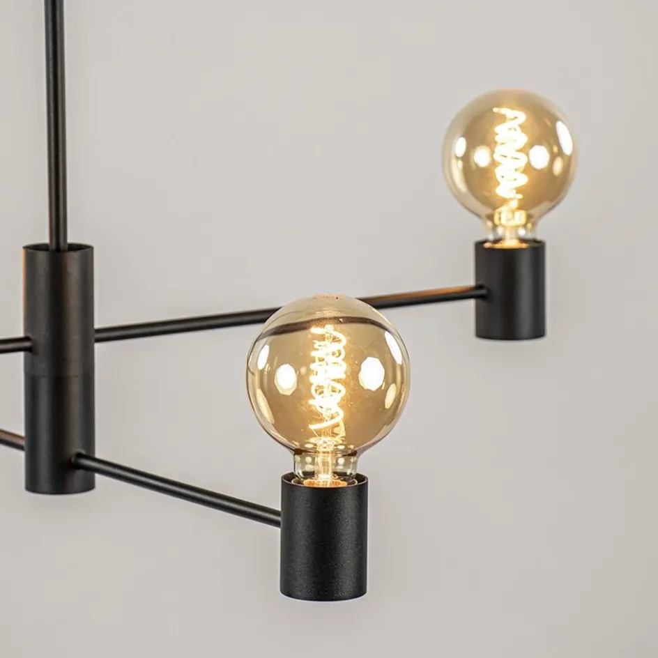 Mat zwarte 4-lichts hanglamp>Straluma Hot