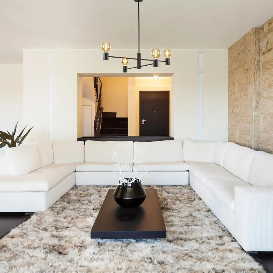 Mat zwarte 4-lichts hanglamp>Straluma Hot