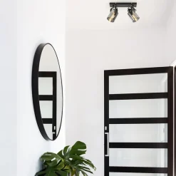 Mat zwarte 2-lichts plafondlamp met smoke glas><noscript><img width=