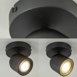 Mat zwarte opbouwspot 1-lichts verstelbaar><noscript><img width=