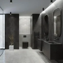 Mat zwarte opbouwspot rond IP54 badkamer/buiten><noscript><img width=