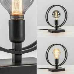 Mat zwarte tafellamp Rudra L&L><noscript><img width=