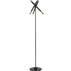 Mat zwarte vloerlamp G9 met gouden accenten>Straluma Hot