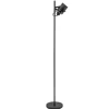 Mat zwarte vloerlamp met smoke/titanium glas>Straluma Discount
