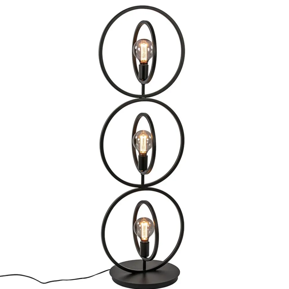 Mat zwarte vloerlamp rings>Straluma Sale