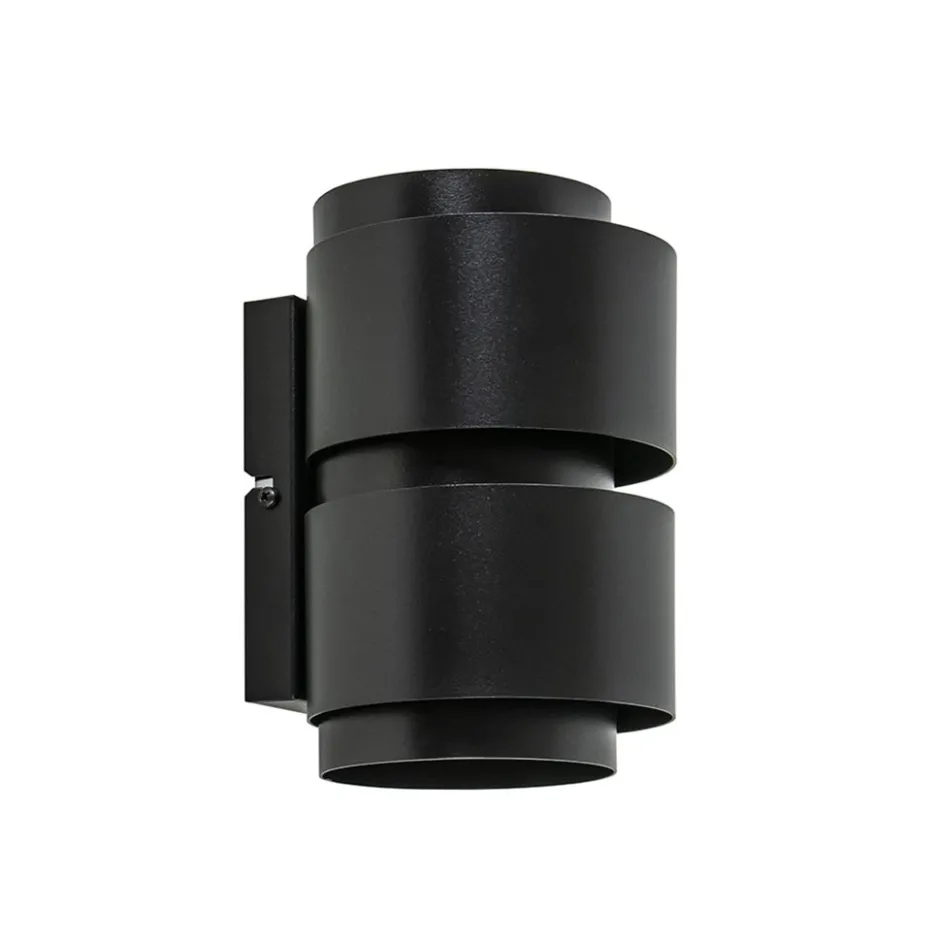 Mat zwarte wandlamp cilinder up+down G9>Straluma Hot