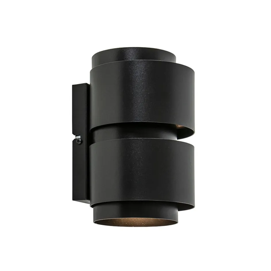 Mat zwarte wandlamp cilinder up+down G9>Straluma Hot