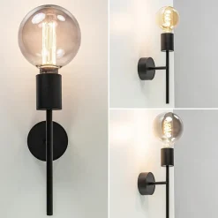 Mat zwarte wandlamp exclusief lichtbron><noscript><img width=